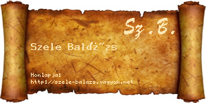 Szele Balázs névjegykártya